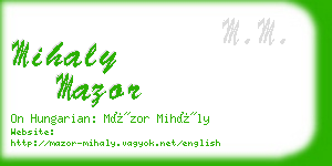 mihaly mazor business card
